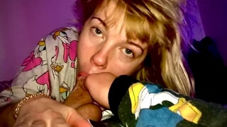 Cute Blonde Teen Sucks my Dick Deepthroat